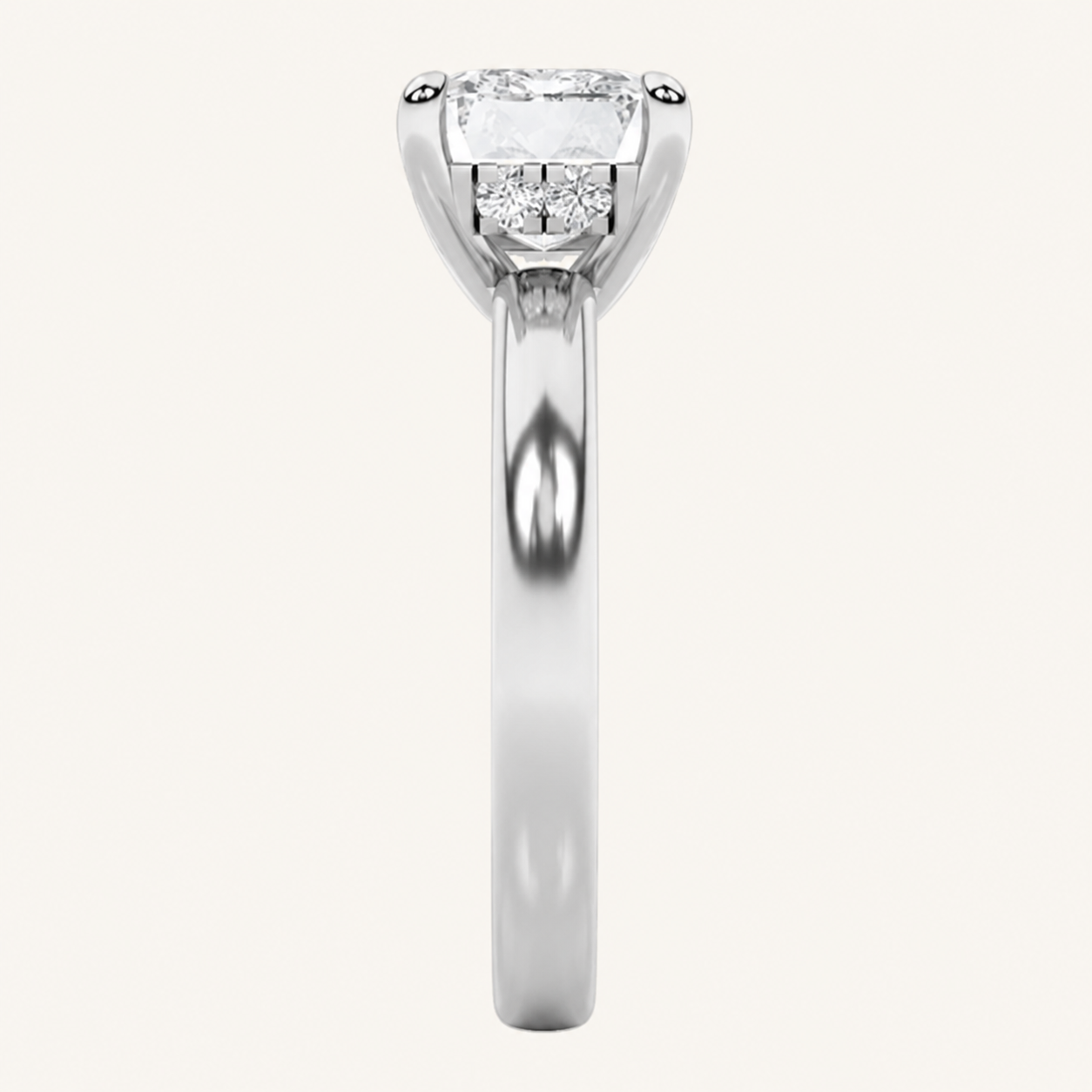 1.5CT Emerald Cut Lab Grown Diamond East West Solitaire Ring