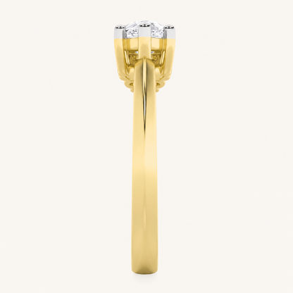 1 CT Pear Cut Lab Grown Diamond East West Fashion Ring