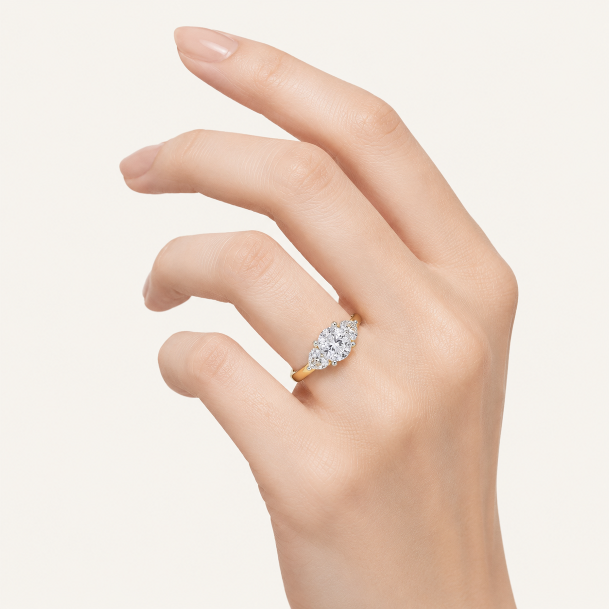 1 CT Pear Cut Lab Grown Diamond East West Fashion Ring