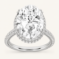7.50 Ct Oval Cut Lab Grown Diamond Bold Statement Accented Halo Ring