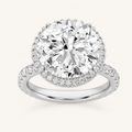 6.00 CT Round Cut Lab Grown Diamond Bold Statement Halo Accented Ring
