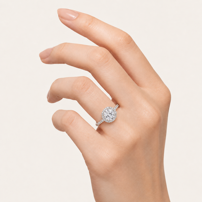 6.00 CT Round Cut Lab Grown Diamond Bold Statement Halo Accented Ring