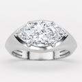 2CT Marquise Cut Lab Grown Diamond East West Solitaire Ring