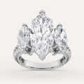 7.75 CT Marquise Cut Lab Grown Diamond Bold Statement Accented Ring
