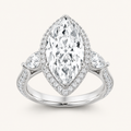 6.5 CT Marquise Cut Lab Grown Diamond Bold Statement Accented Ring