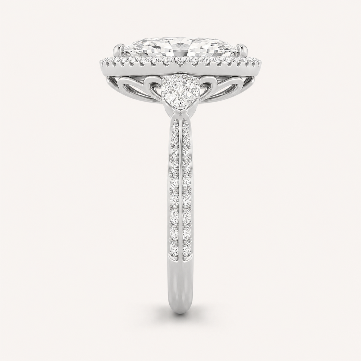 6.5 CT Marquise Cut Lab Grown Diamond Bold Statement Accented Ring