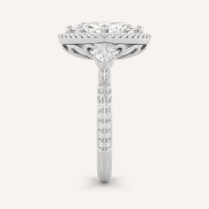 6.5 CT Marquise Cut Lab Grown Diamond Bold Statement Accented Ring