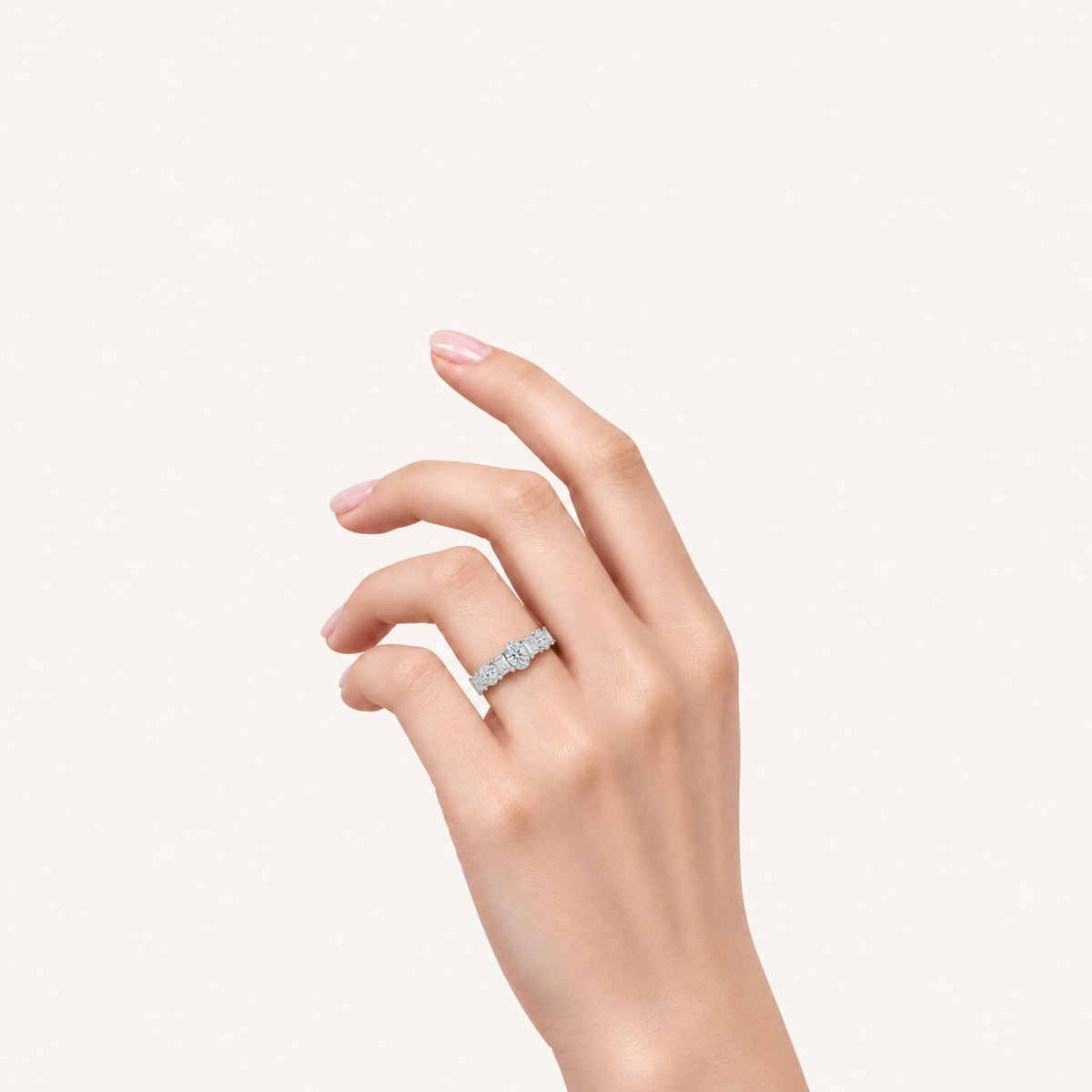 1.00CT Oval Cut Lab Grown Diamond Certified Lab Grown Diamond Band