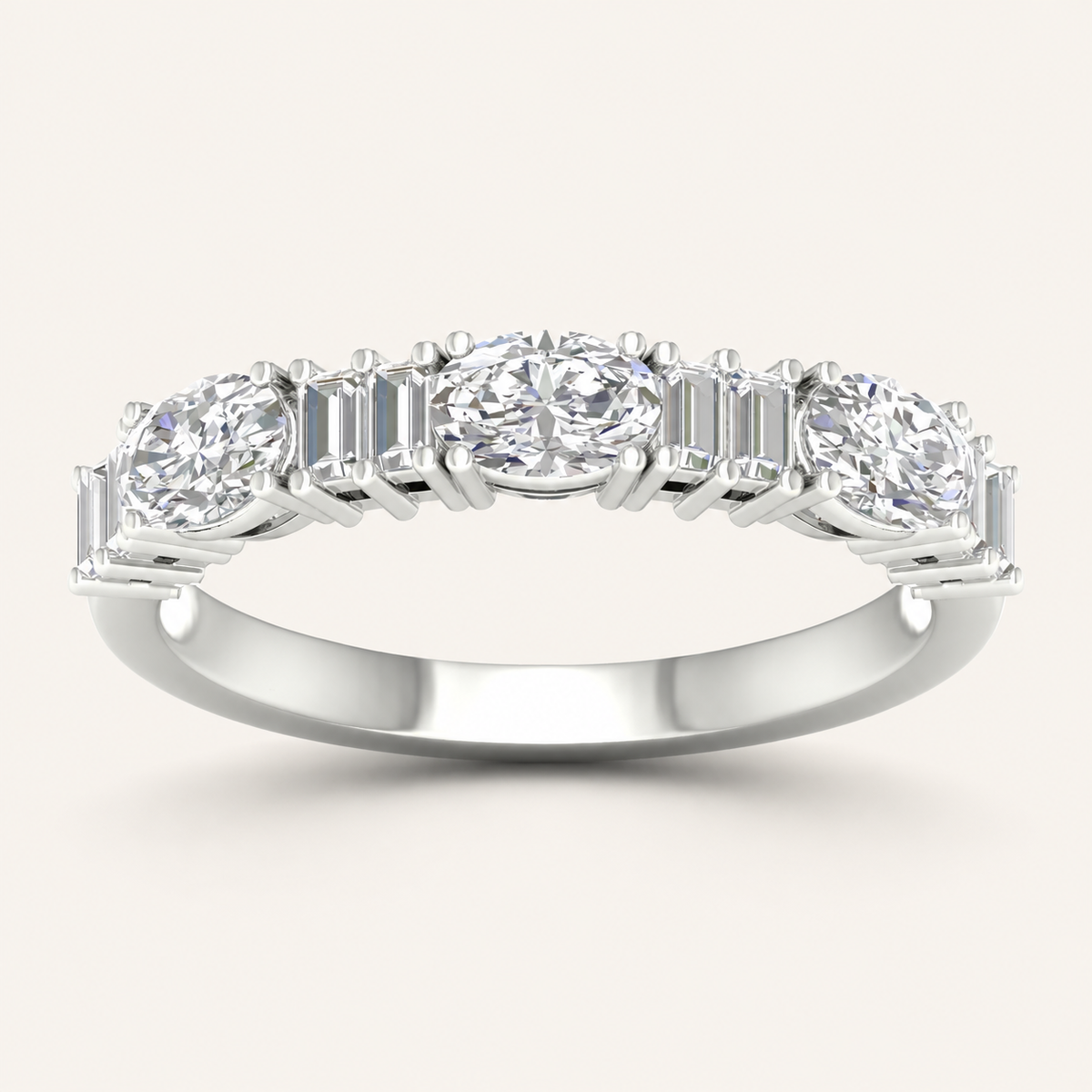 1.00CT Oval Cut Lab Grown Diamond Certified Lab Grown Diamond Band