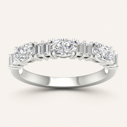 1.00CT Oval Cut Lab Grown Diamond Certified Lab Grown Diamond Band