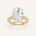 6.00CT Oval Cut Lab Grown Diamond Hidden Halo Side Stone Ring