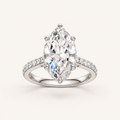 4.50CT Marquise Cut Lab Grown Diamond Hidden Halo Side Stone Ring