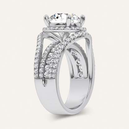 4.50CT Round Cut Lab Grown Diamond Cluster Ring