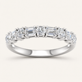 1.0CT Emerald And Round Cut Certified Lab Grown Diamond Band
