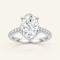 4.50CT Oval Cut Lab Grown Diamond Hidden Halo Side Stone Ring