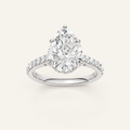 3.50CT Pear Cut Lab Grown Diamond Hidden Halo Side Stone Ring