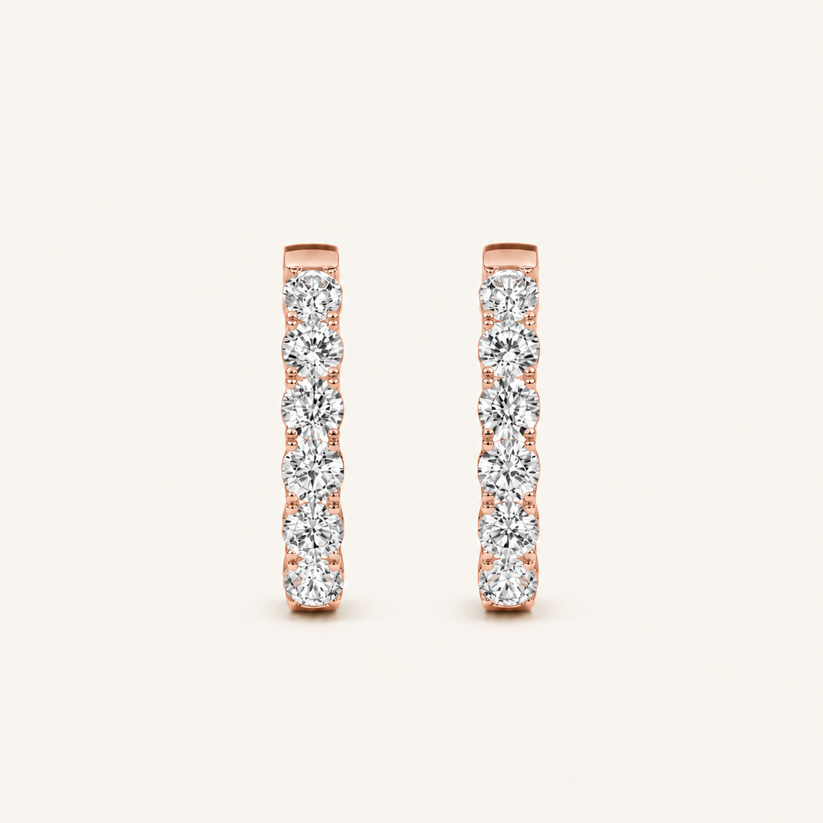 5CT Round Cut Lab Grown Diamond Inside Out Hoop Earrings