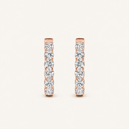 5CT Round Cut Lab Grown Diamond Inside Out Hoop Earrings