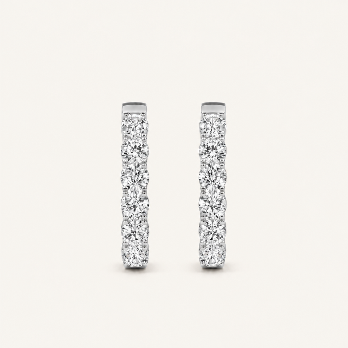 5CT Round Cut Lab Grown Diamond Inside Out Hoop Earrings