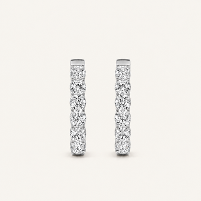 5CT Round Cut Lab Grown Diamond Inside Out Hoop Earrings