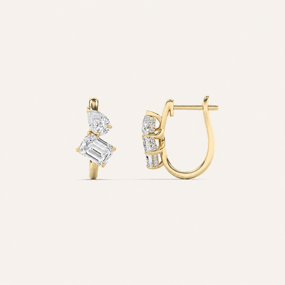 3CT Mixed Cut Lab Grown Diamond Toi Et Moi Fashion Earrings
