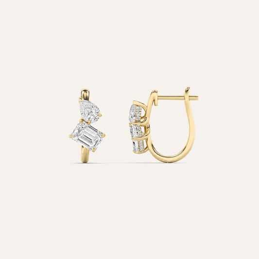 3CT Mixed Cut Lab Grown Diamond Toi Et Moi Fashion Earrings