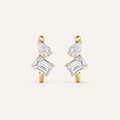 3CT Mixed Cut Lab Grown Diamond Toi Et Moi Fashion Earrings