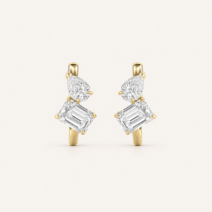 3CT Mixed Cut Lab Grown Diamond Toi Et Moi Fashion Earrings