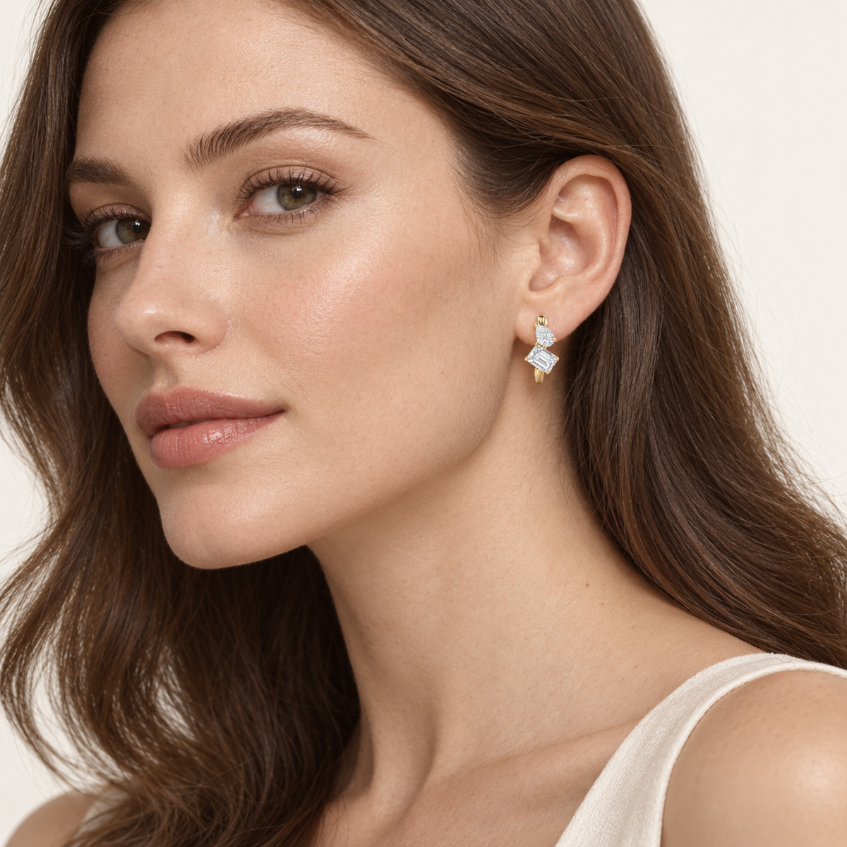 3CT Mixed Cut Lab Grown Diamond Toi Et Moi Fashion Earrings