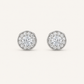 1CT Round Cut Lab Grown Diamond Halo Stud Earrings
