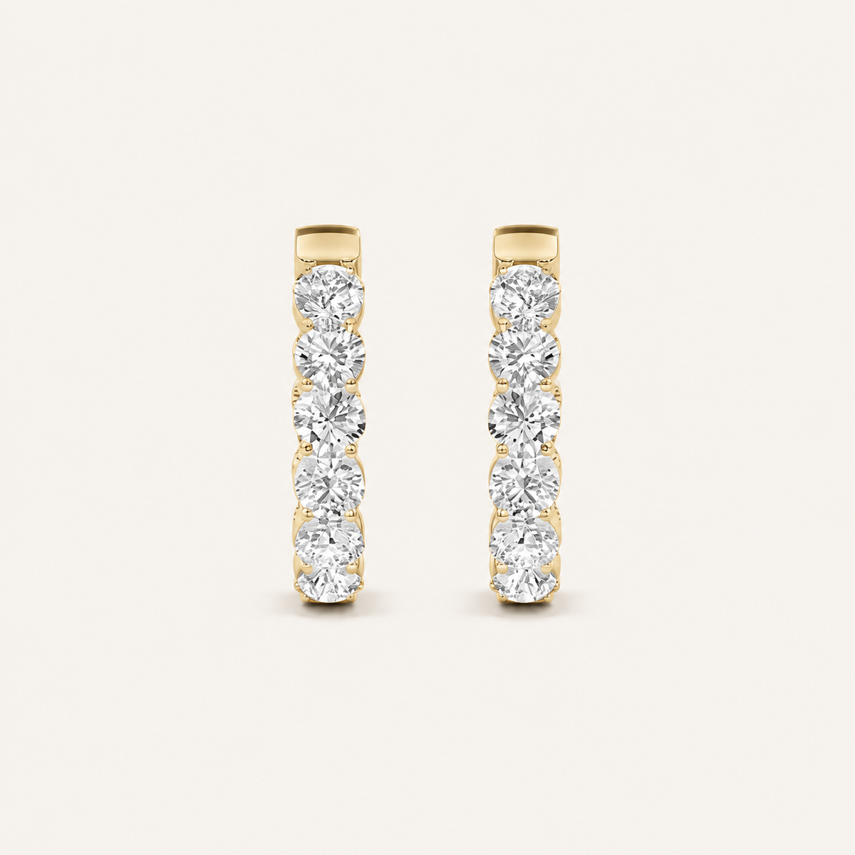 3CT Round Cut Lab Grown Diamond Inside Out Hoop Earrings