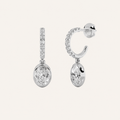 2CT Oval Cut Lab Grown Diamond Dangle Earrings