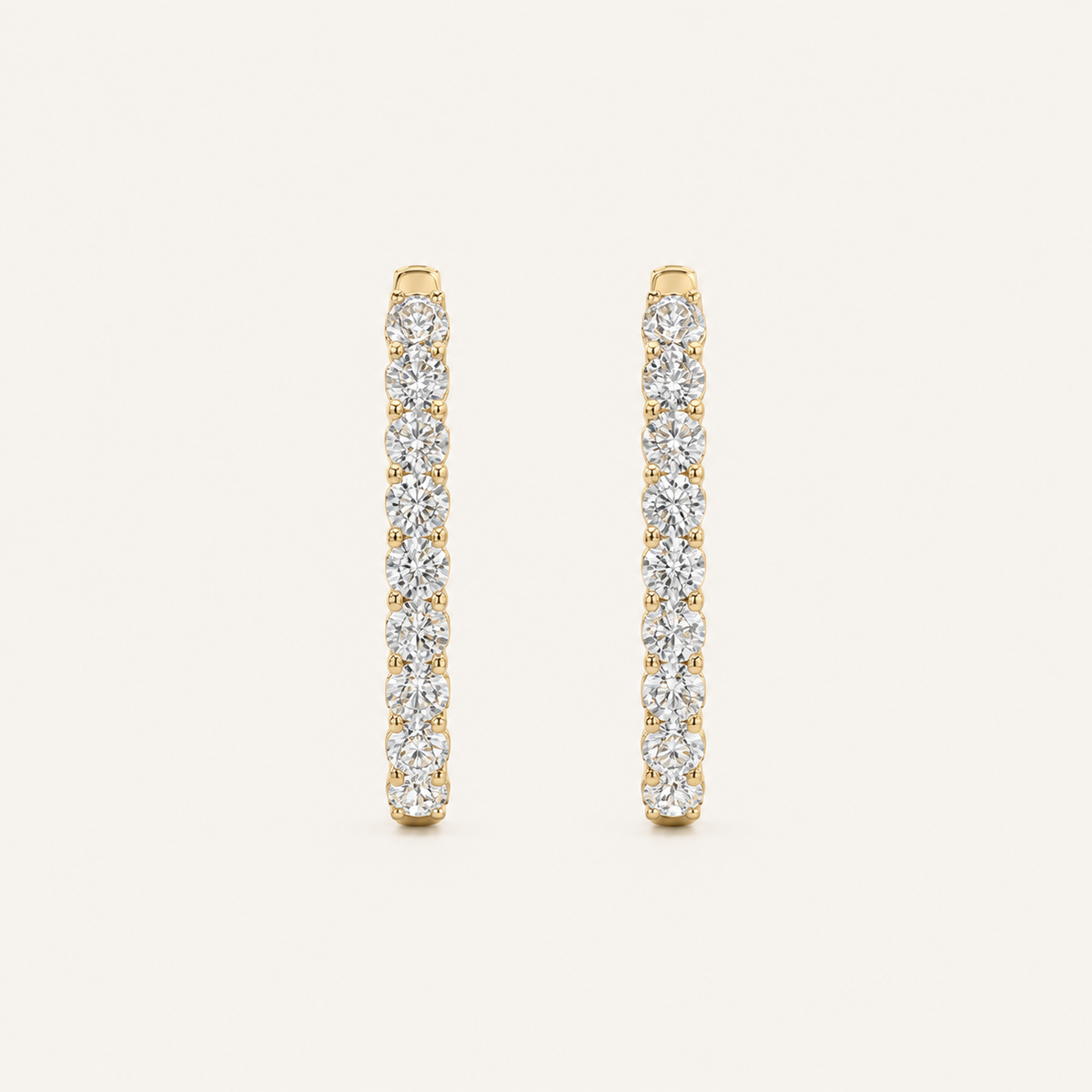 7CT Round Cut Lab Grown Diamond Inside Out Hoop Earrings