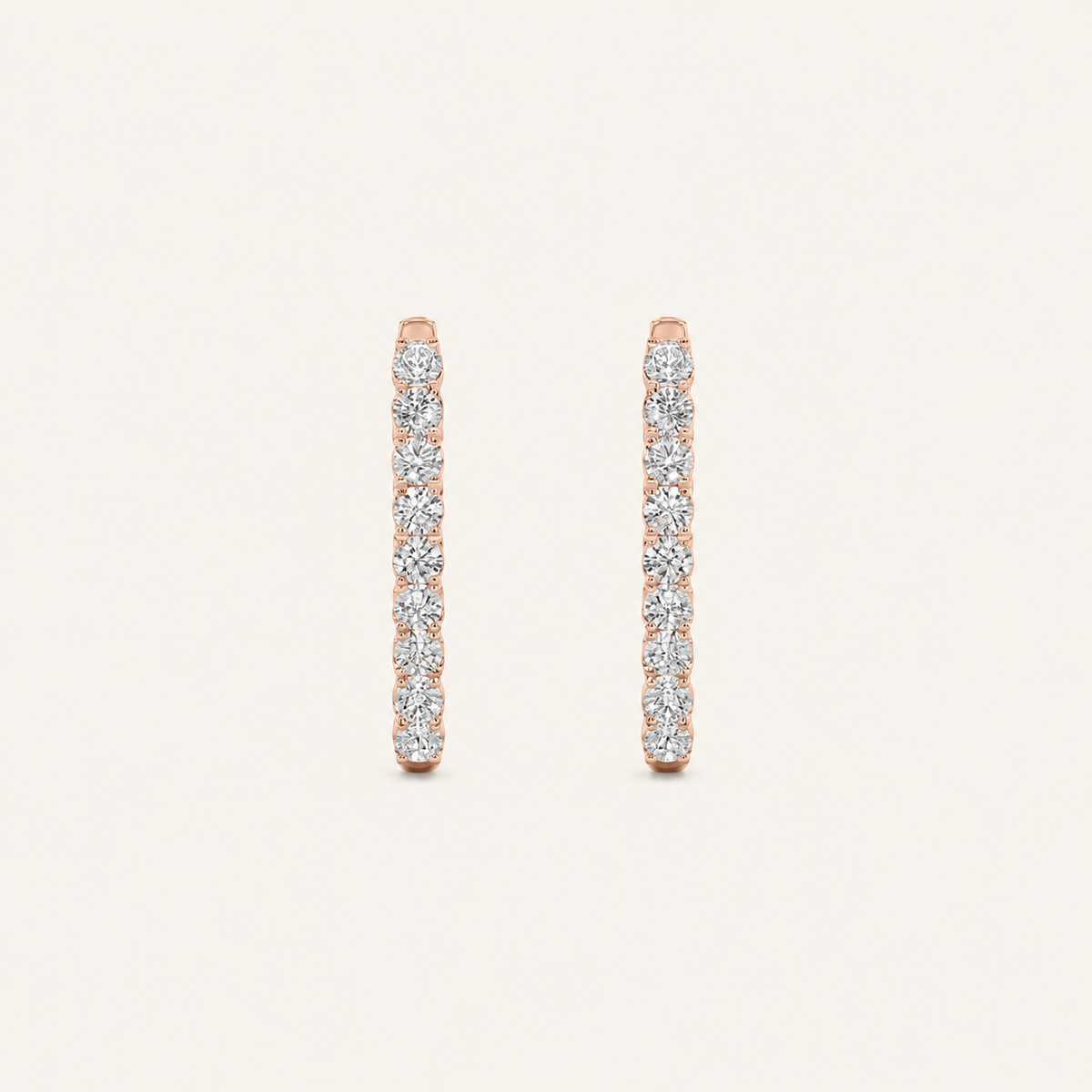 7CT Round Cut Lab Grown Diamond Inside Out Hoop Earrings