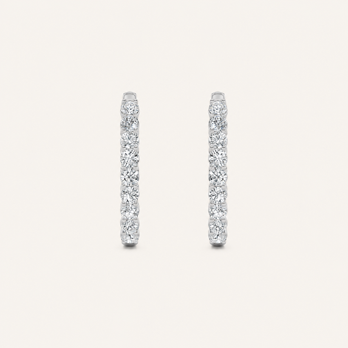 7CT Round Cut Lab Grown Diamond Inside Out Hoop Earrings