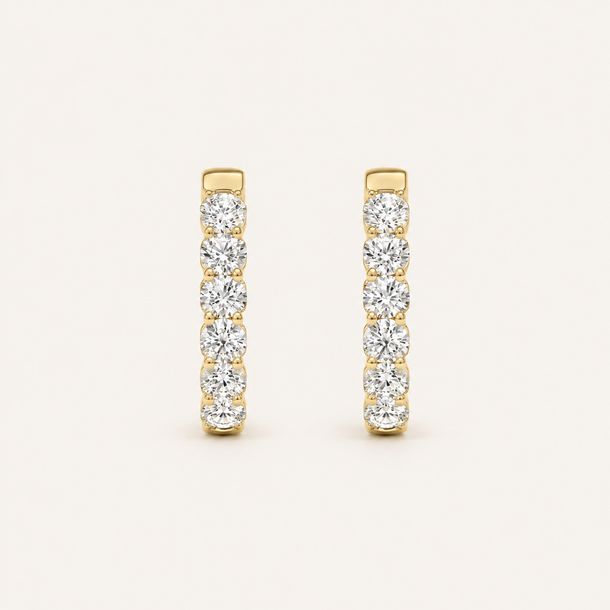 7CT Round Cut Lab Grown Diamond Inside Out Hoop Earrings