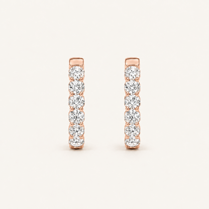 7CT Round Cut Lab Grown Diamond Inside Out Hoop Earrings