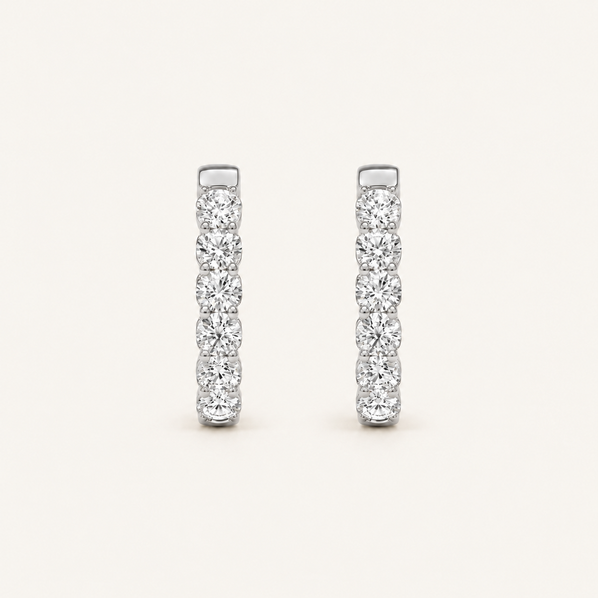 7CT Round Cut Lab Grown Diamond Inside Out Hoop Earrings