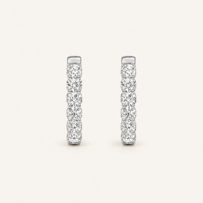 7CT Round Cut Lab Grown Diamond Inside Out Hoop Earrings