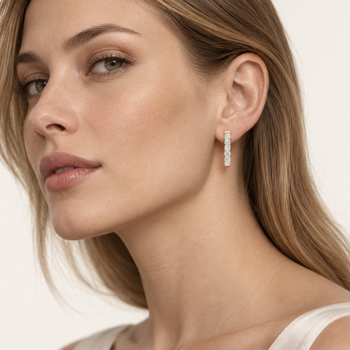 7CT Round Cut Lab Grown Diamond Inside Out Hoop Earrings