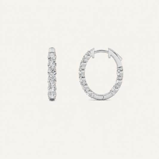 1CT Round Cut Lab Grown Diamond Inside Out Hoop Earrings