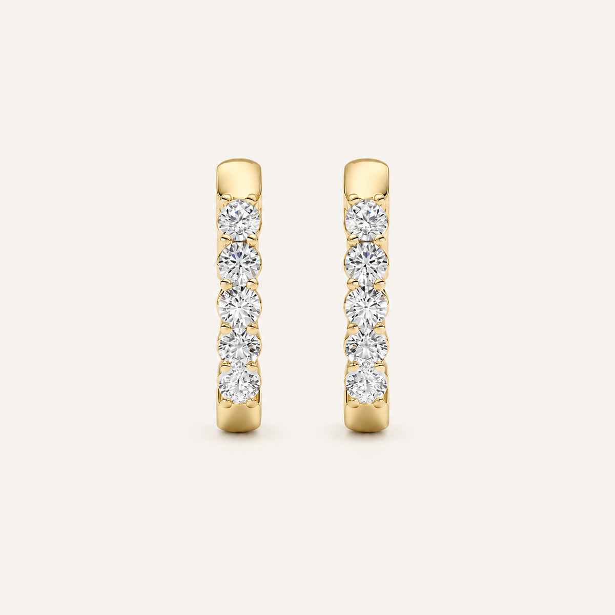 1CT Round Cut Lab Grown Diamond Inside Out Hoop Earrings