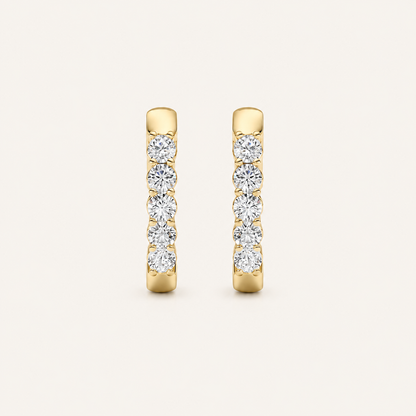 1CT Round Cut Lab Grown Diamond Inside Out Hoop Earrings