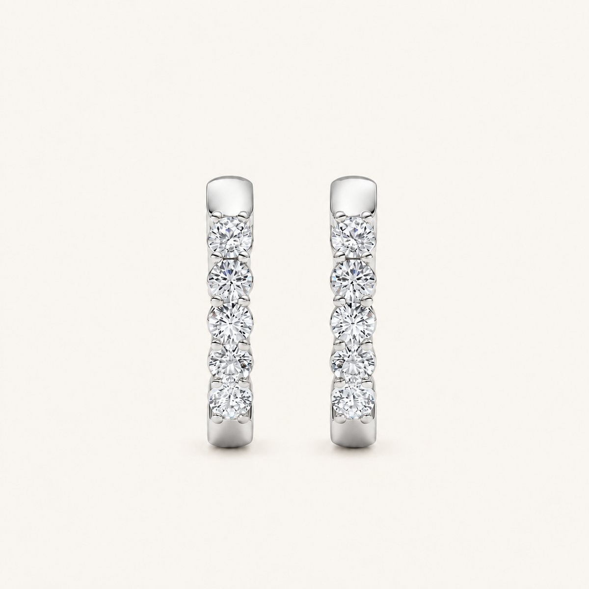 1CT Round Cut Lab Grown Diamond Inside Out Hoop Earrings