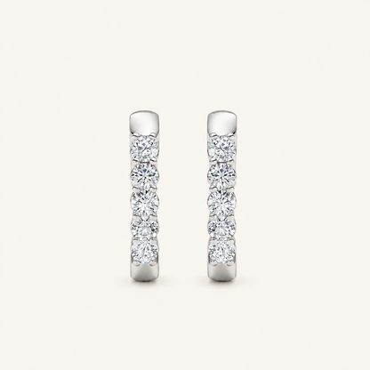 1CT Round Cut Lab Grown Diamond Inside Out Hoop Earrings
