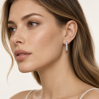 1CT Round Cut Lab Grown Diamond Inside Out Hoop Earrings