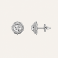 2CT Round Cut Lab Grown Diamond Vintage Inspired Stud Earrings