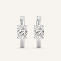 1.5CT Oval Cut Lab Grown Diamond Solitaire Huggie Earrings