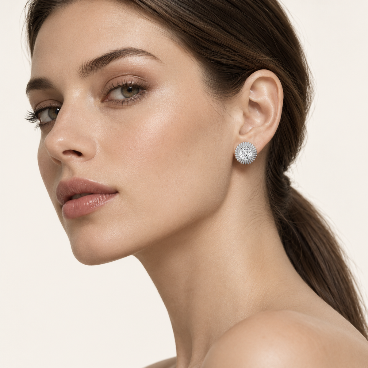 2CT Round Cut Lab Grown Diamond Vintage Inspired Stud Earrings