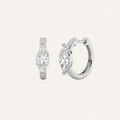 3.5CT Marquise Cut Lab Grown Diamond Solitaire Huggie Earrings
